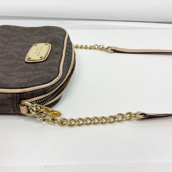 Michael Kors Women's Monogram Logo Crossbody Bag Brown Small - Picture 5 of 9